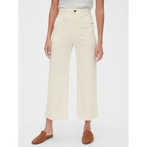 GAP High Rise Wide-Leg Crop Ivory Frost Chino Jeans Women’s Size 18